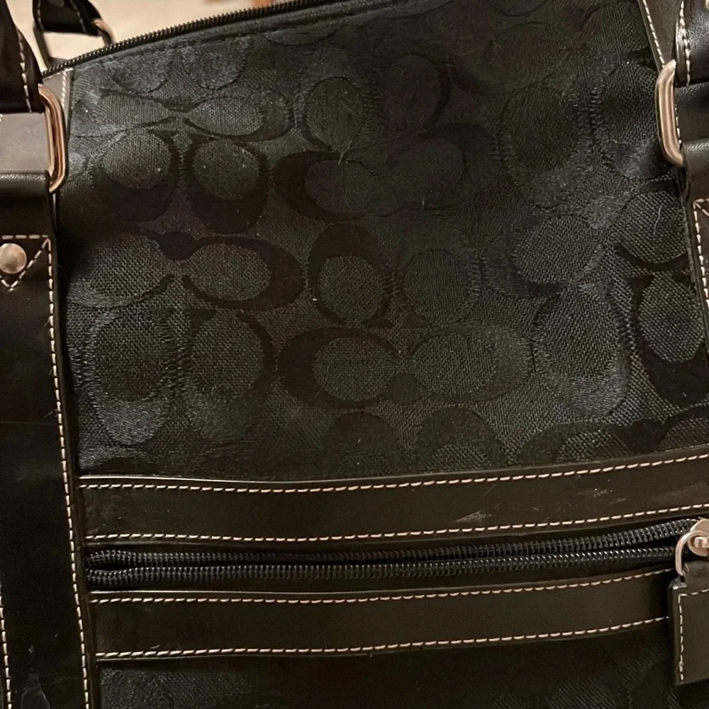 COACH BLACK TRAVEL DUFFEL BAG - Picture 7 of 16